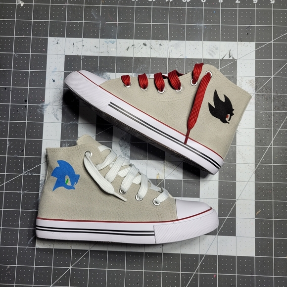 Sonic x Shadow Custom Sneakers Size 3Y